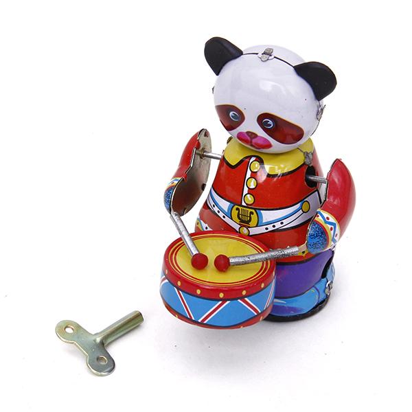 Vintage Collectible Toys - Mainan Drummer Panda Jam Putar Gaya