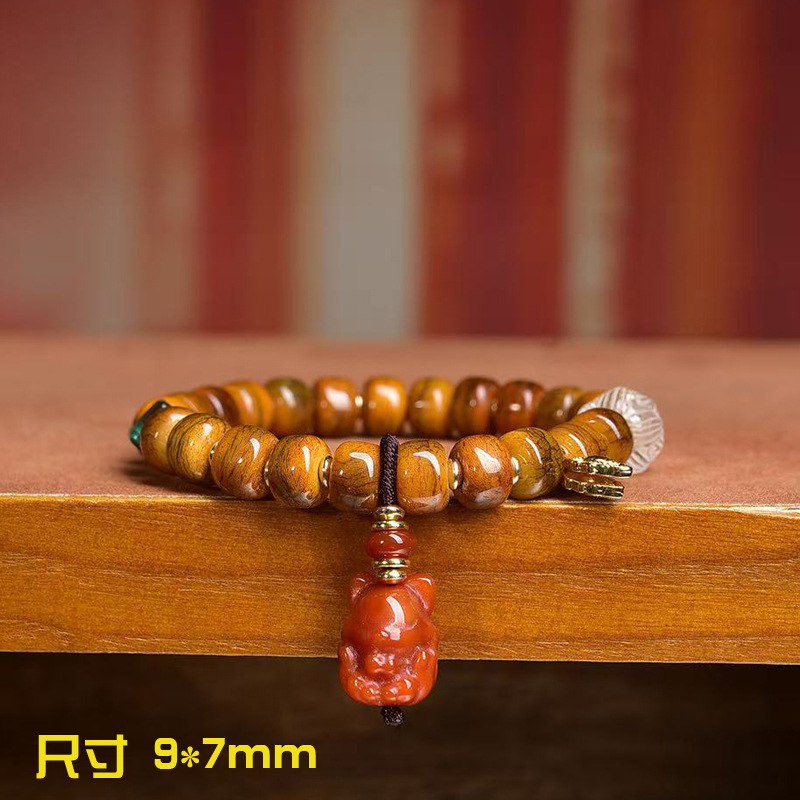 Vintage Collectible Glass - Gelang Tunggal Manik Tulang Yak Backflow,