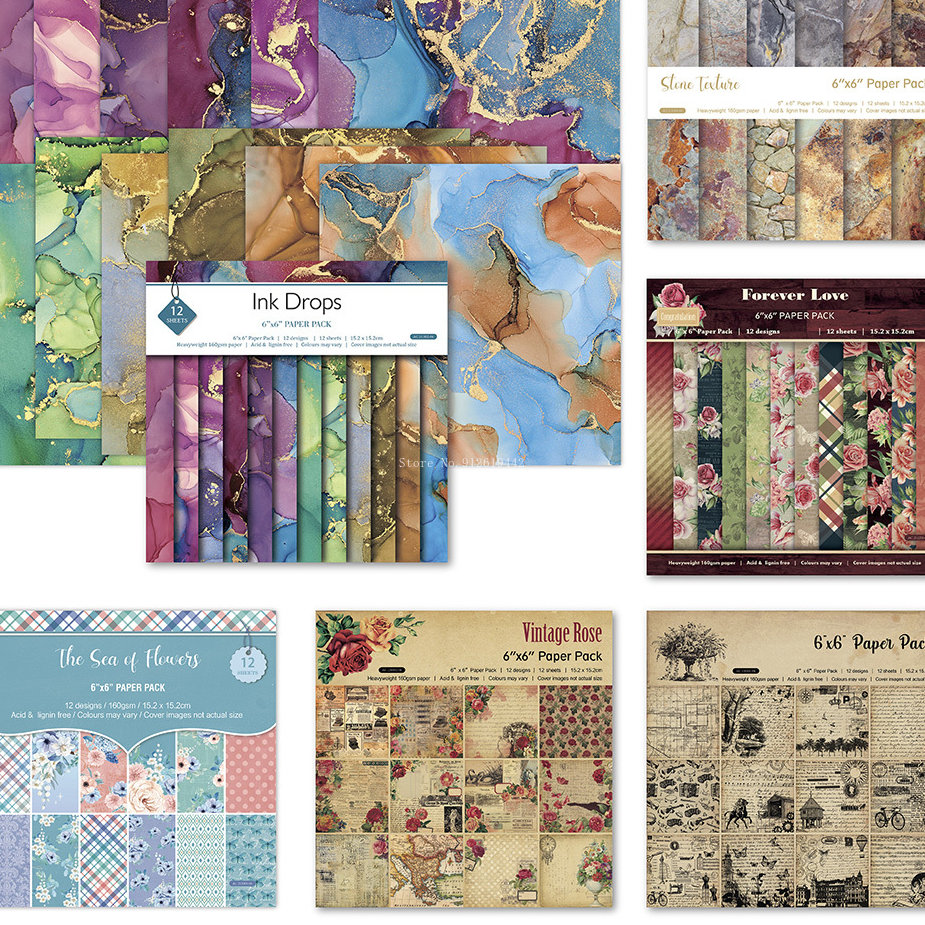 Vintage Collectible Magazines - 12 Lembar Bunga Laut Dicetak Scrapbooking