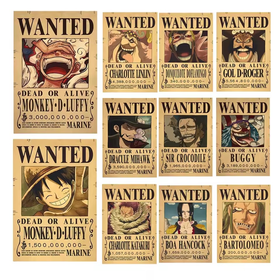 Vintage Things Collection - Poster Anime One Piece Bounty Wanted