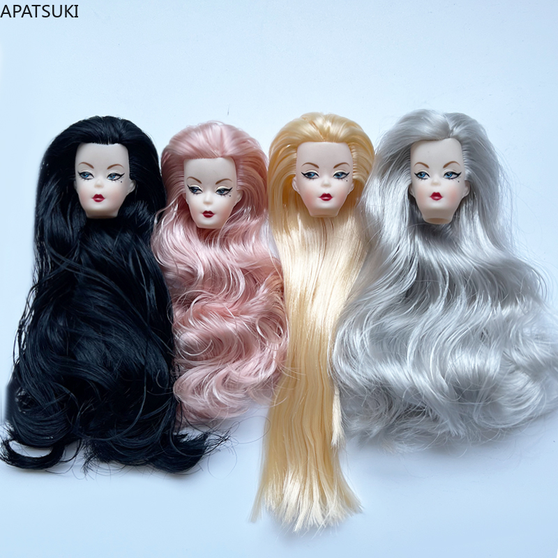 Vintage Item - Kepala Boneka Rambut Keriting Bergelombang Mata