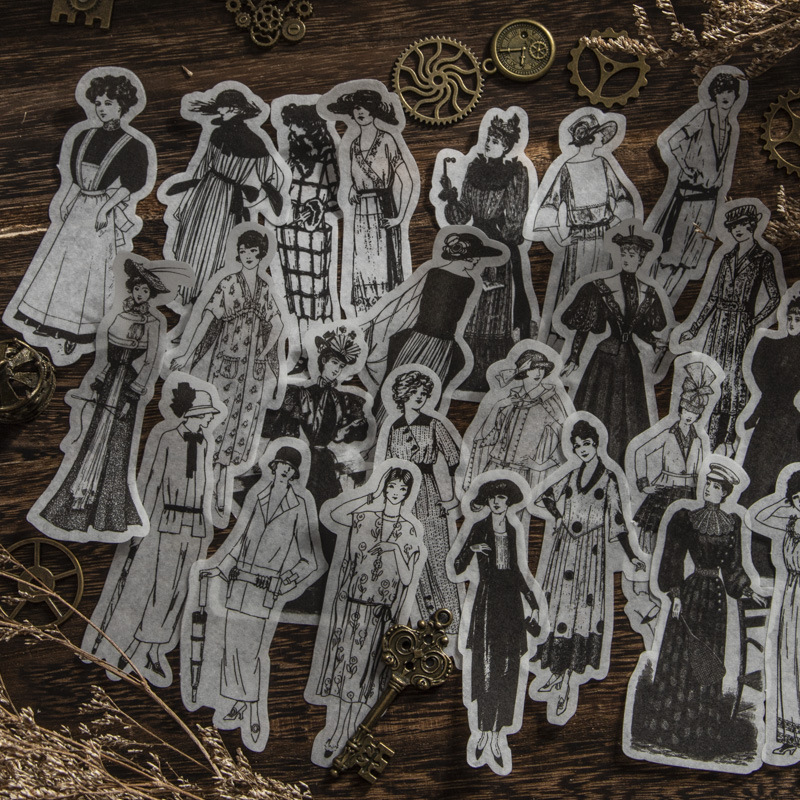Vintage Things Collection - 1 Pak/100 Buah Stiker Gambar Amerika
