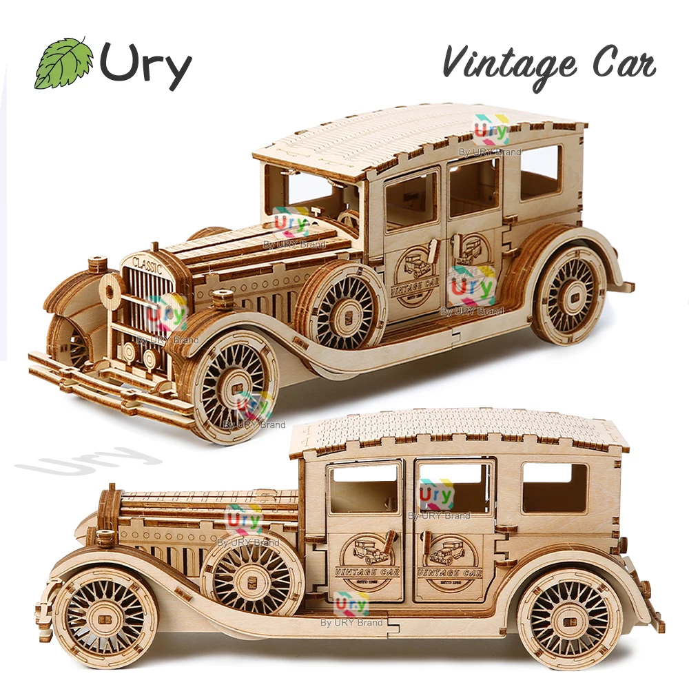 Ury Puzzle Kayu 3D Mobil Retro - Vintage Collectible Cars ulasan dan harga