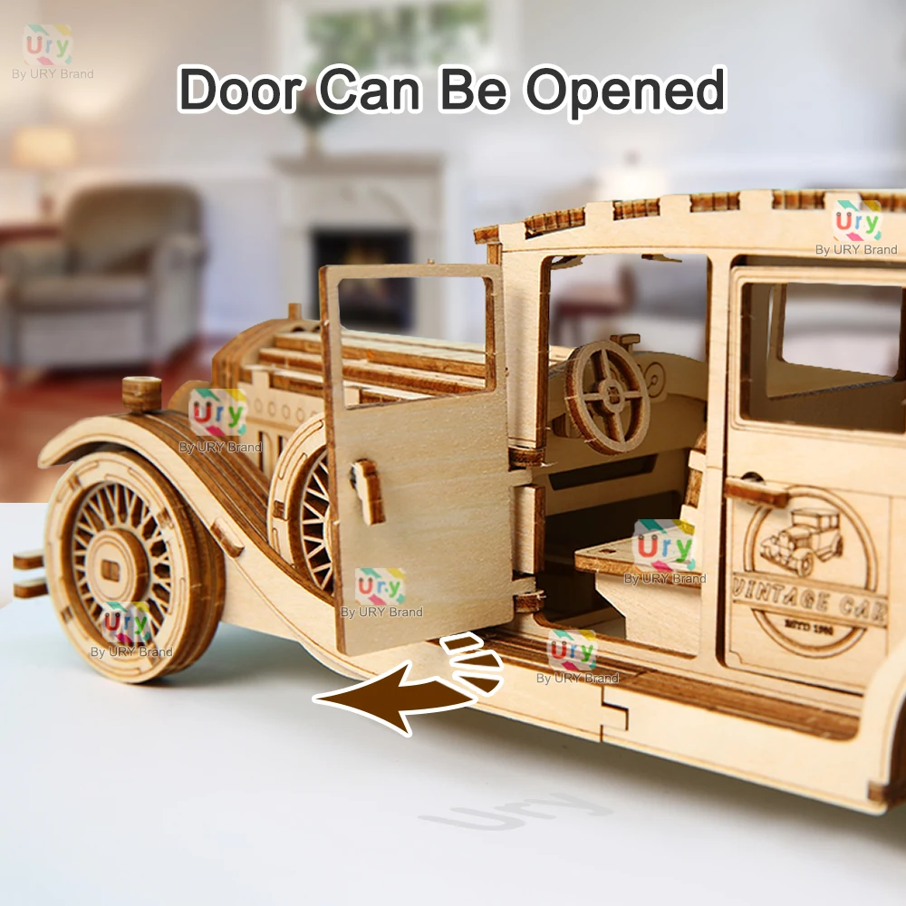 Ury Puzzle Kayu 3D Mobil Retro - Vintage Collectible Cars ulasan dan harga