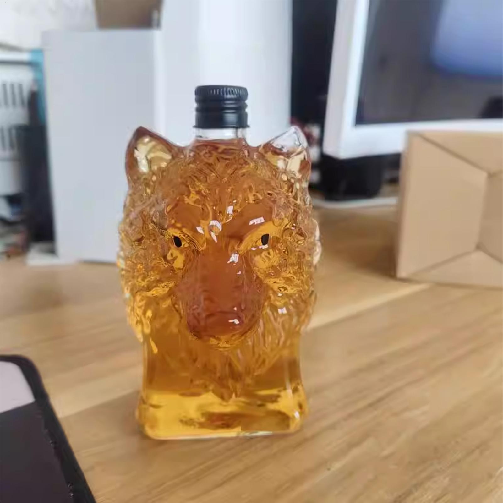 Botol Wiski Bentuk Serigala Ca - Vintage Collectible Glass ulasan dan harga