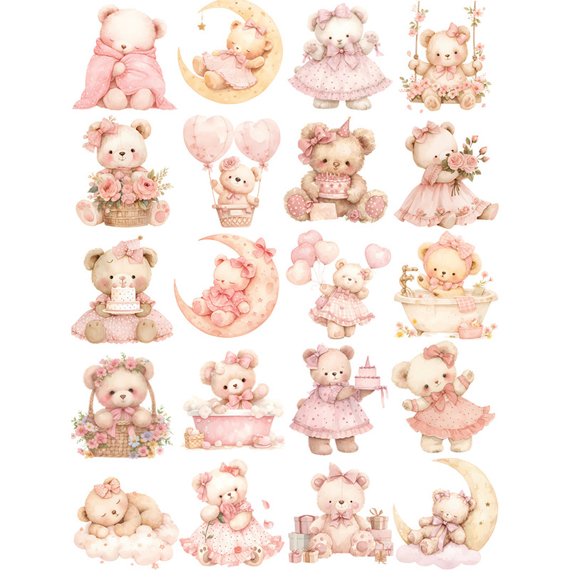 20 buah/pak stiker beruang luc - Vintage Things Collection ulasan dan harga